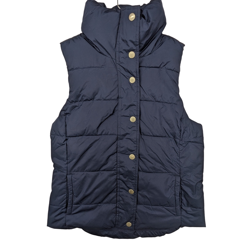 Old Navy Vest Mens Medium Puffer Quilted Navy Blue Winter Insulated Warm Casual